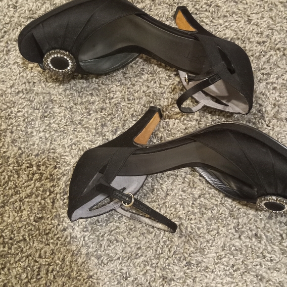 Ann Taylor Loft Satin Peep Toe Strappy Heels SZ 8 - Picture 7 of 8